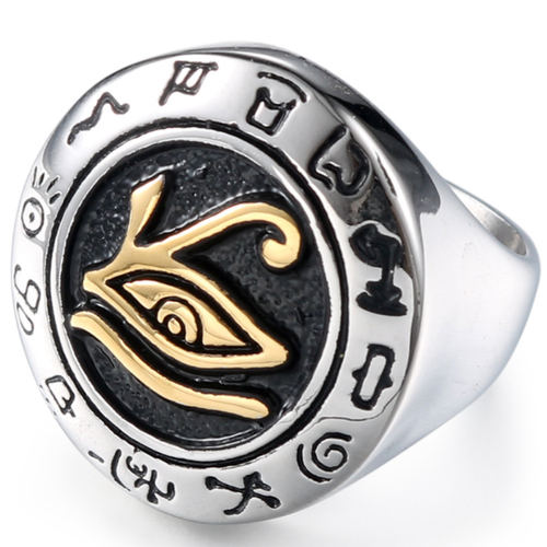 Anillo egipcio de oro y plata