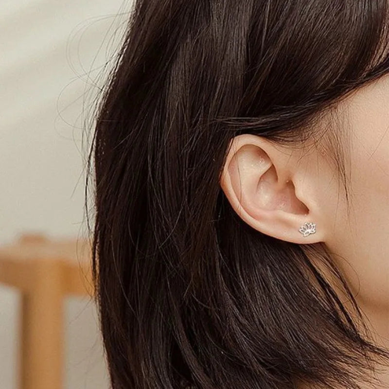 Aretes para Mujer Pendientes Flor de Loto
