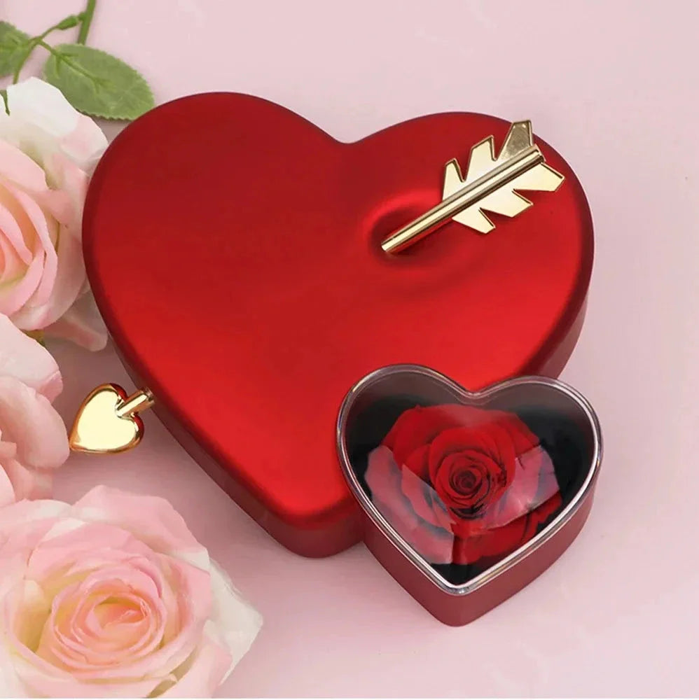 Cofre Amor Eterno con Rosa y Collar