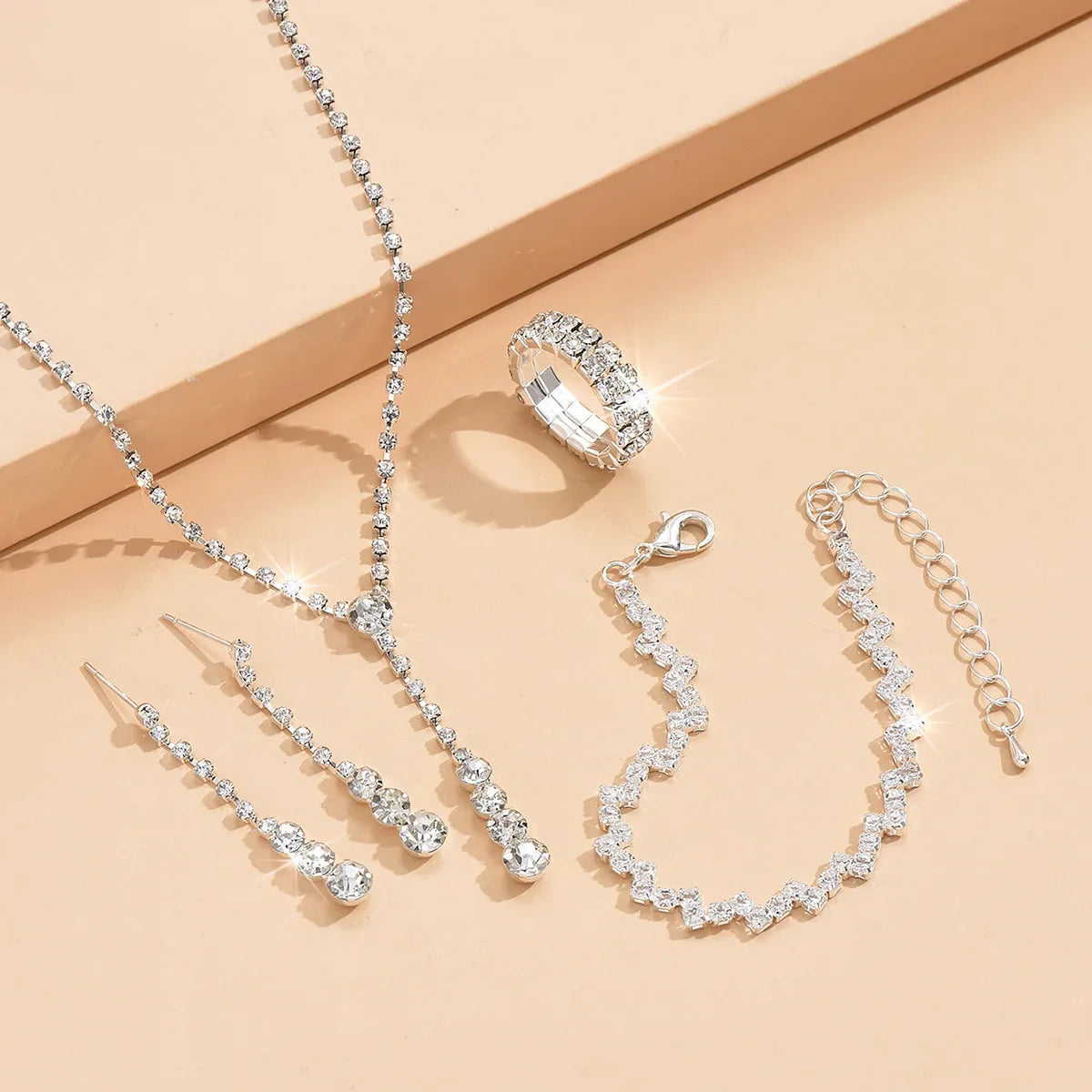 Conjunto de 4 joyas de strass