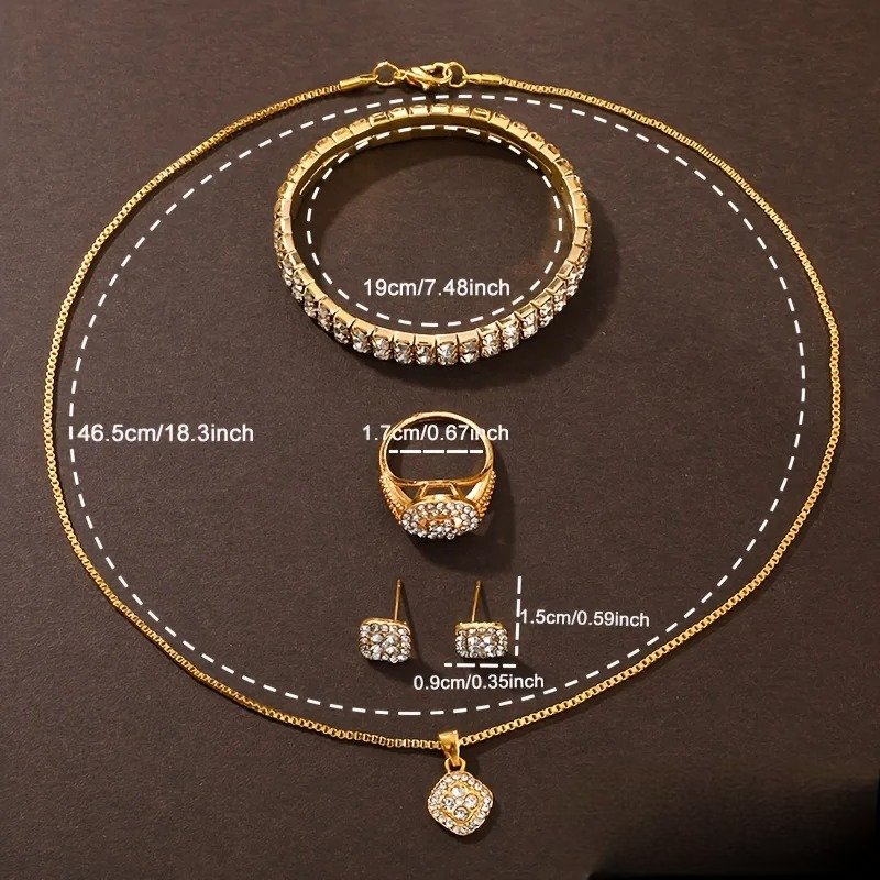 Estuche de 5 Joyas con Estrás