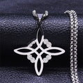 Collar Amuleto de Protección Nudo de Bruja plata