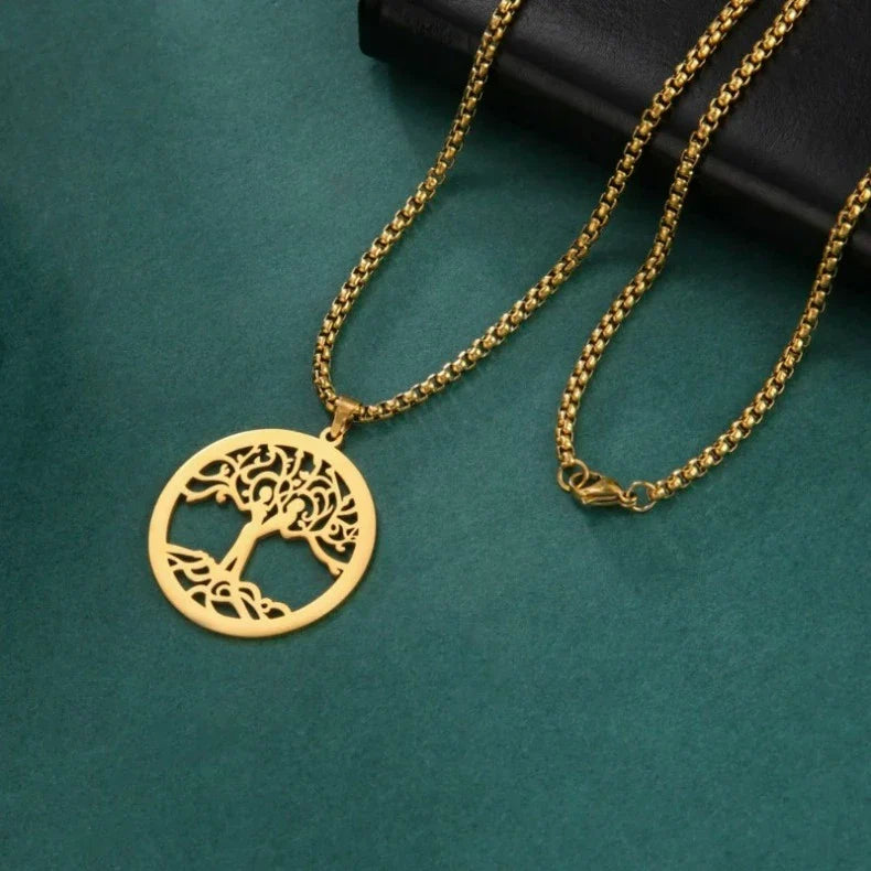 Pulsera Árbol de la Vida Cadena Gourmet Color Oro