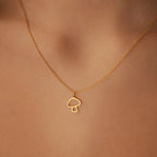 Collar con Colgante Fino de Champiñón en oro rosa