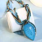 Collar con Gran Colgante de Estilo Étnico azul 