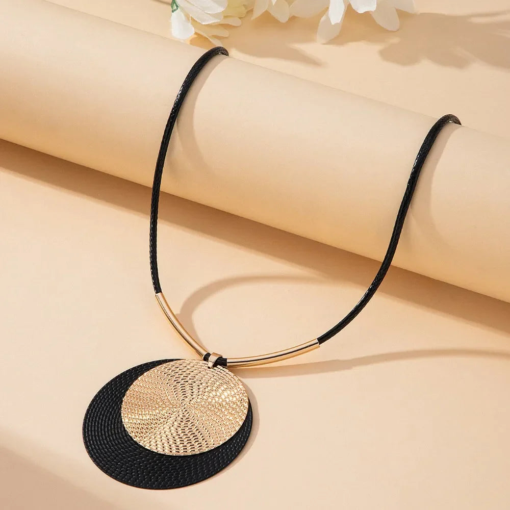 Collar con Gran Colgante Redondo Bohemio Chic