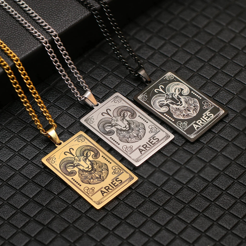 Collar con bonito colgante del signo zodiacal astrológico