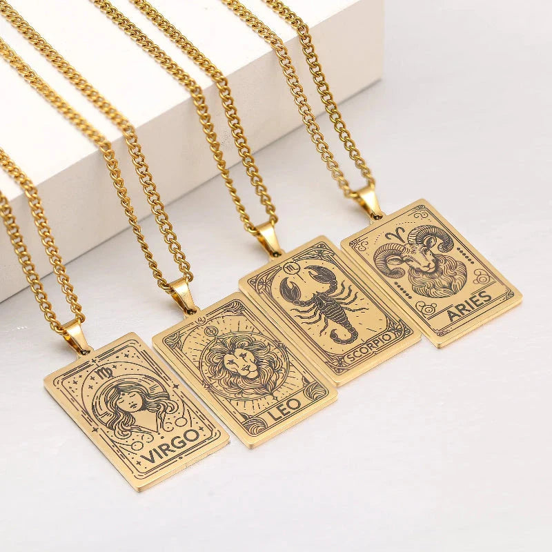 Collar con bonito colgante del signo zodiacal astrológico