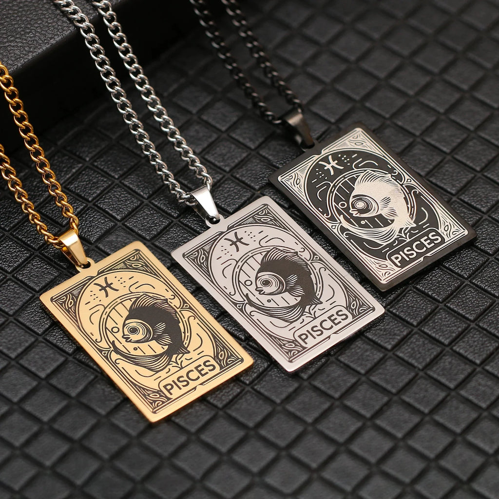 Collar con bonito colgante del signo zodiacal astrológico