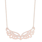 Collar con gran dije de alas de ángel oro rosa