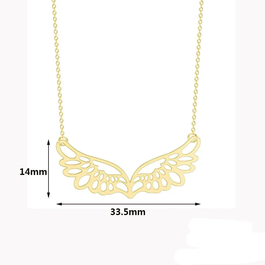 Collar con gran dije de alas de ángel