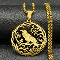Collar con Colgante de Árbol con Pájaro dorado