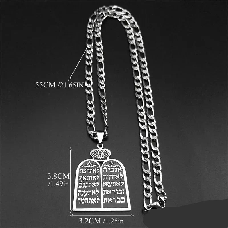 Collar con colgante de oraciones judías los 10 mandamientos de la Torá