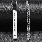 Collar con colgante de protección Mesuzá y letras hebreas judío plateado