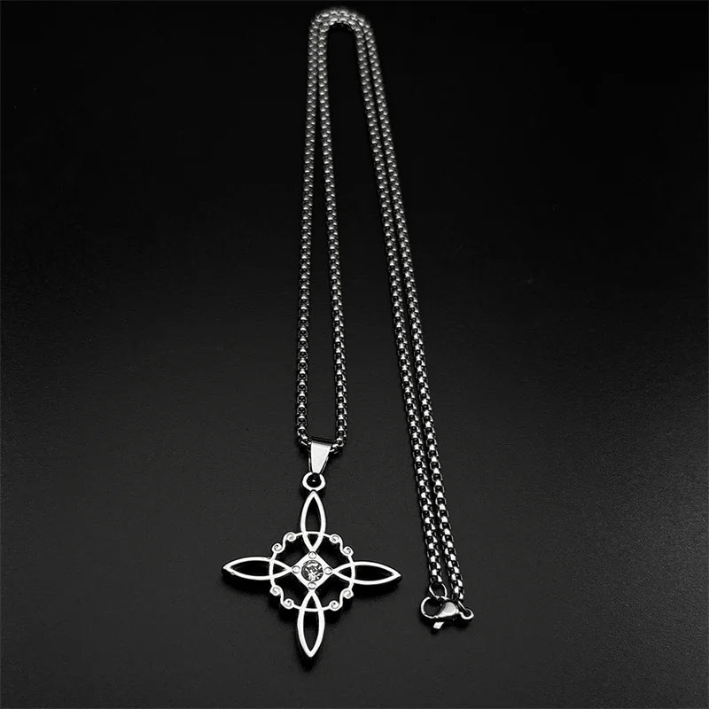 Collar con Colgante de Protección Nudo de Bruja