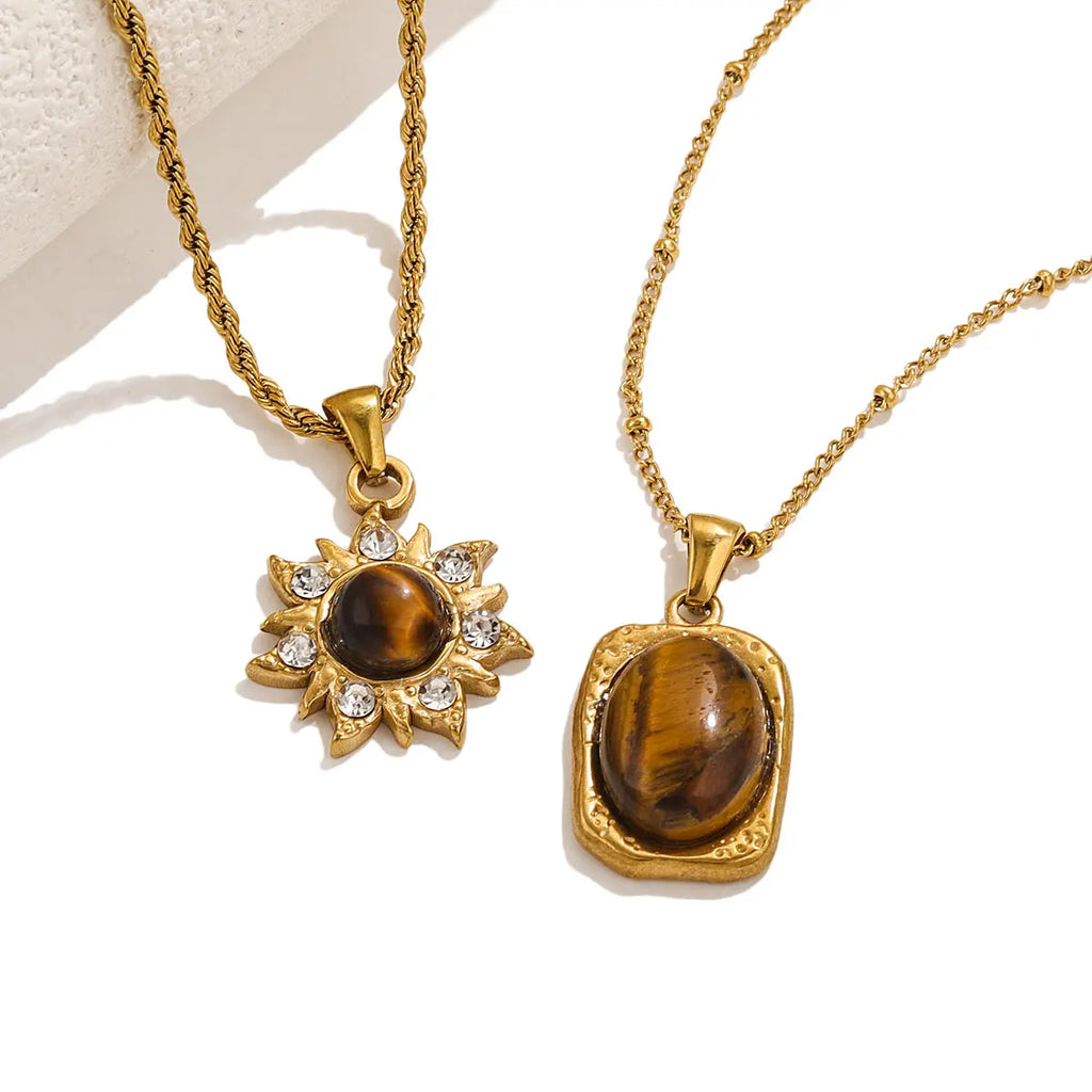 Collar con Colgante de Protección Ojo de Tigre para Mujer C