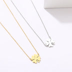 Collar con Colgante de Hoja de Trébol de la Suerte en plata