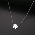 Collar con Colgante de Hoja de Trébol de la Suerte en plata