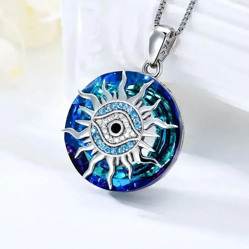 Collar con Colgante de Circonia para Protección contra el Mal de Ojo