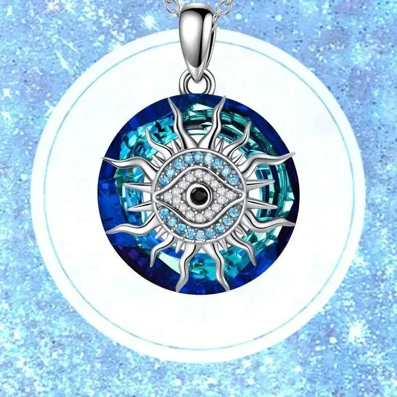 Collar con Colgante de Circonia para Protección contra el Mal de Ojo