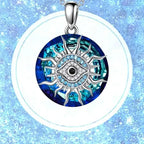 Collar con Colgante de Circonia para Protección contra el Mal de Ojo
