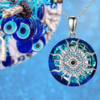 Collar con Colgante de Circonia para Protección contra el Mal de Ojo