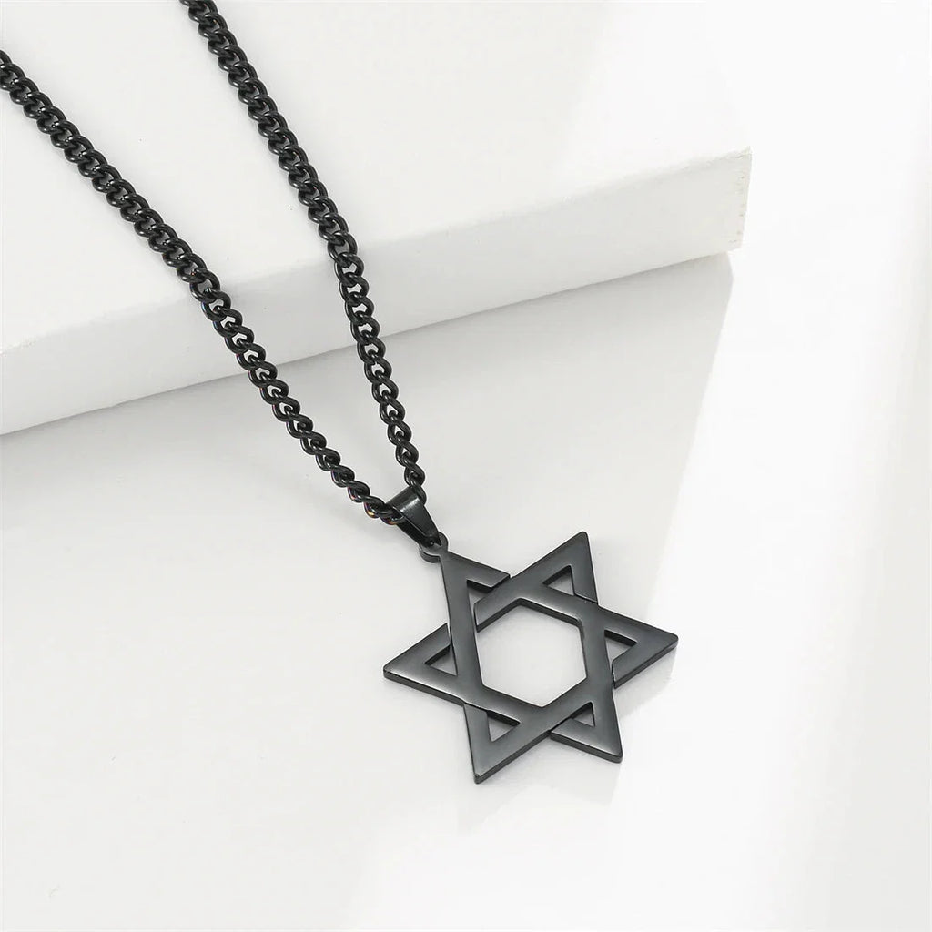 Collar con Colgante Estrella de David negro