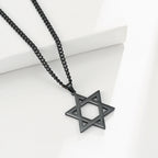 Collar con Colgante Estrella de David negro