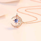 Collar con Colgante de Estrella en Piedra de Luna y Circonio para Mujer oro