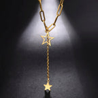 Collar con colgante de estrellas oro