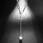 Collar con colgante de estrellas plata