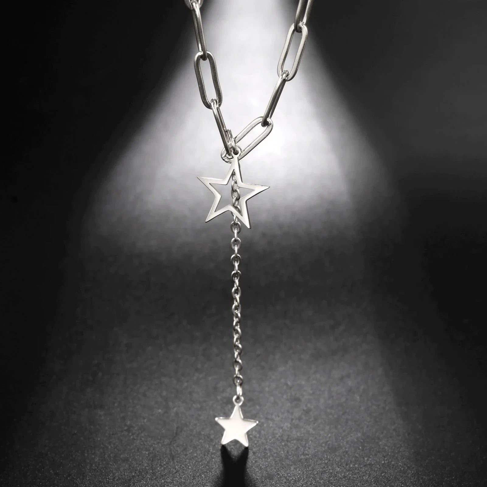 Collar con colgante de estrellas plata
