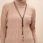 Collar con Colgante de Hoja de Otoño