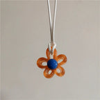 Collar con Colgante de Flor Colorida marrón