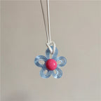 Collar con Colgante de Flor Colorida azul claro