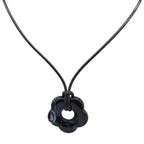 Collar con Colgante de Flor Estilo Romántico negro