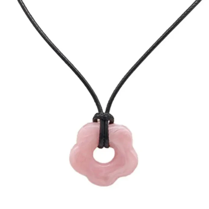 Collar con Colgante de Flor Estilo Romántico rosa