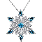 Collar con colgante de copo de nieve en circonia azul
