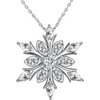 Collar con colgante de copo de nieve en circonia blanca