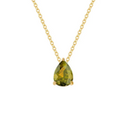 Collar con Colgante de Gota de Agua en Circón Piedra de Nacimiento