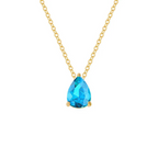 Collar con Colgante de Gota de Agua en Circón Piedra de Nacimiento