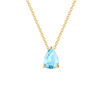 Collar con Colgante de Gota de Agua en Circón Piedra de Nacimiento