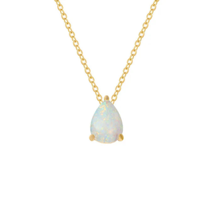 Collar con Colgante de Gota de Agua en Circón Piedra de Nacimiento