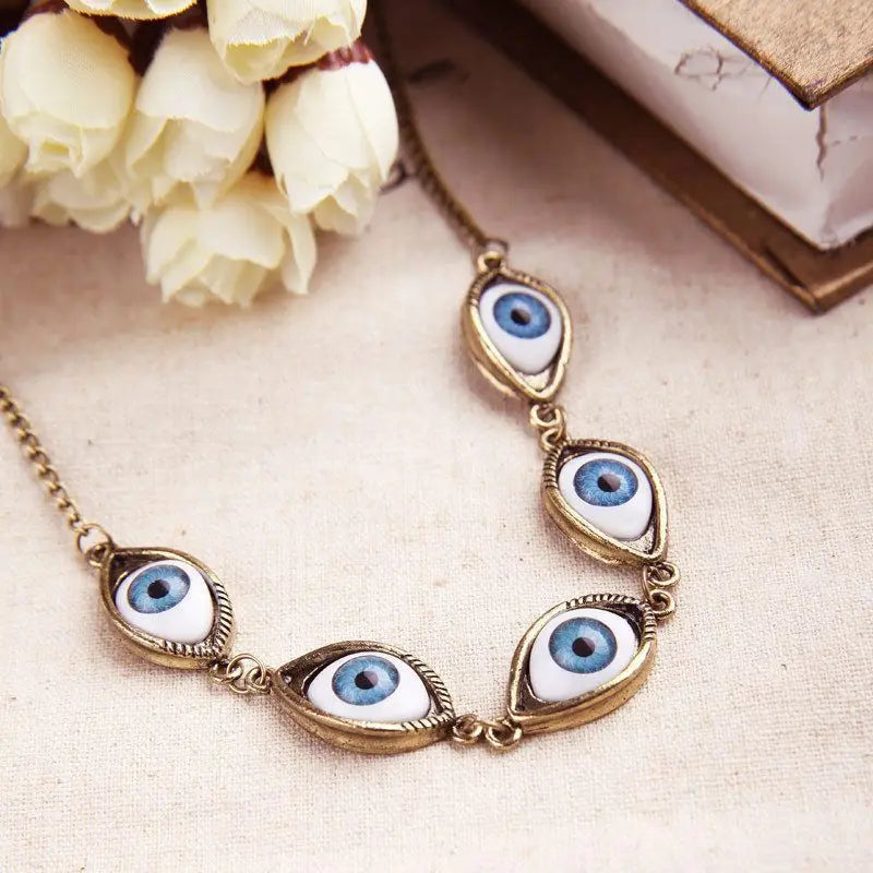Collar con Colgante Contra el Mal de Ojo bronce