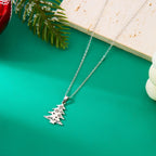 Collar con Colgante Invernal pino plata