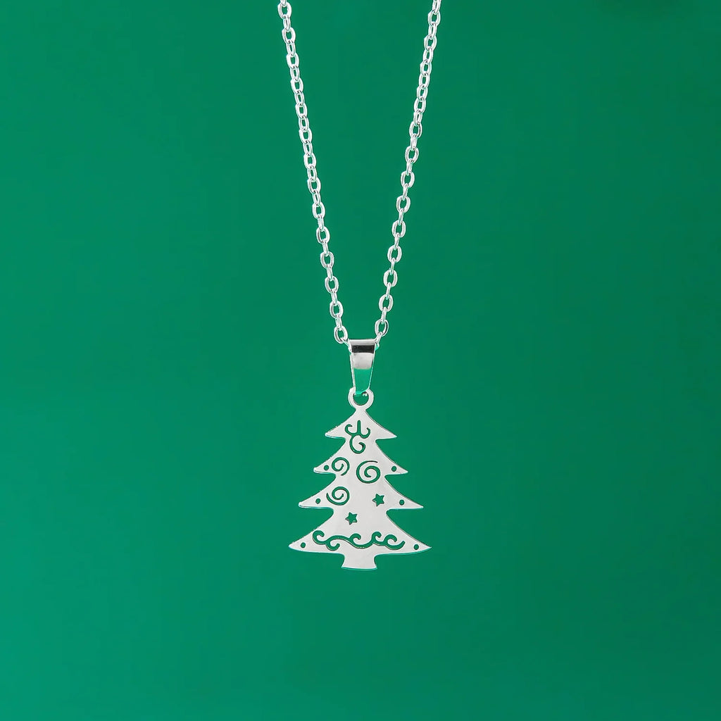 Collar con Colgante Invernal pino plata
