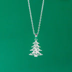 Collar con Colgante Invernal pino plata