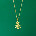 Collar con Colgante Invernal pino oro