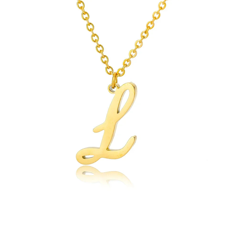 Collar con colgante de inicial para mujer l
