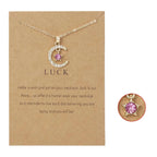 Collar con Colgante de Luna en Cristal Piedra de Nacimiento